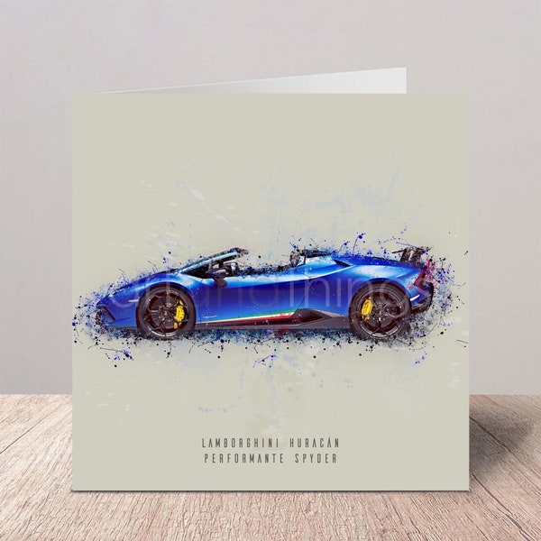 Lamborghini Huracan Performante | Supercar | Sports Car | Greetings Card | Birthday Card