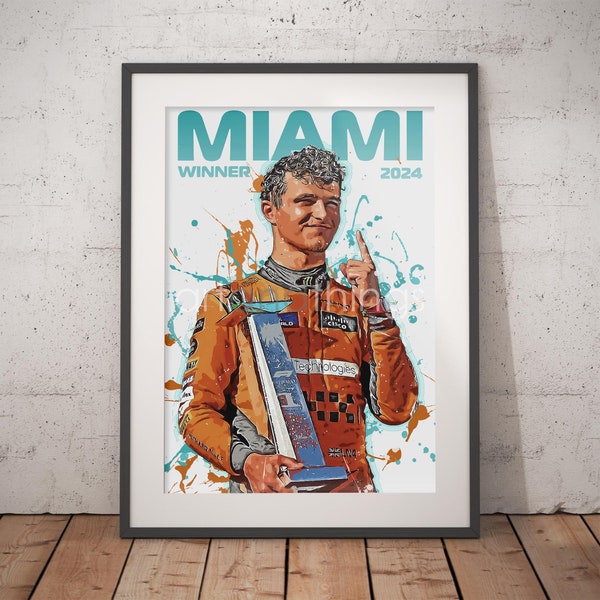 Lando Norris First Win Miami Grand Prix 2024 | Formula 1  | Wall Art | Poster | Print |