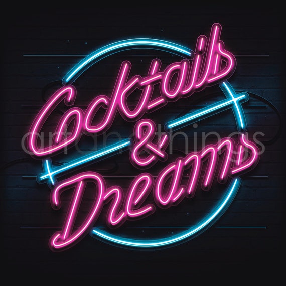 2 Adesivi In Vinile Neon Cocktail 10 Cm - Lucidi, Per Bevande, Bar, Festa, Ragazze - Progettati E Stampati Nel Regno Unito - 6