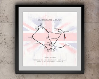Décoration murale Silverstone Grand Prix de Formule 1 de Grande-Bretagne | Circuit Grand Prix | Formule 1 F1 | affiche | Imprimer |