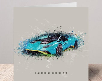 Lamborghini Huracan STO | Supercar | Sports Car | Greetings Card | Birthday Card