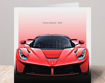 Ferrari LaFerrari | Vue de face | Hypercar | Supercar | carte de voeux | Carte d'anniversaire