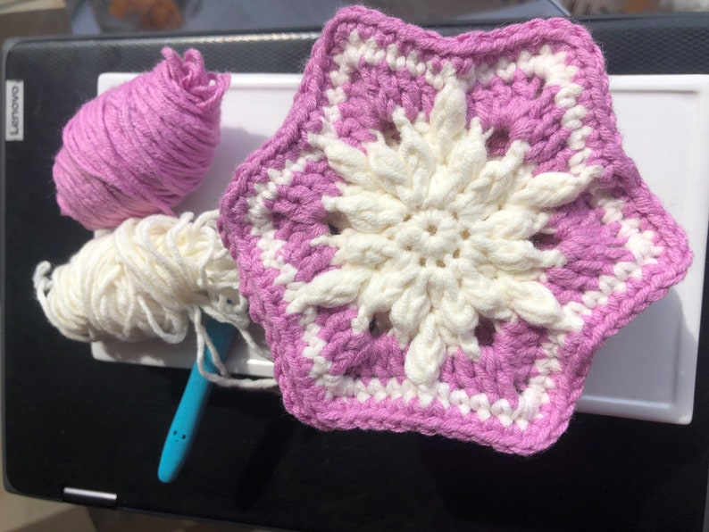 Crochet Snowflake Mini Bag Pouch Pattern PDF with Tuturial image 4