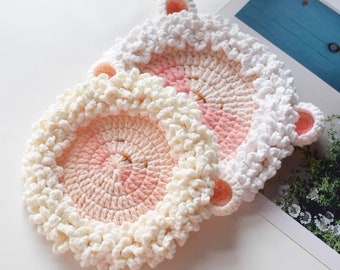 Crochet coaster Pattern PDF - Lovely Lamb family coaster suitable for Beginners - Suitable  all Occasions  All Colour Combinations  ENGLISH