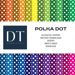 32 Tiny Polka Dot Digital Paper Polka Dot Paper Polka Dot Scrapbook Dot Pattern Scrapbooking Stationary Card Making Badges Hobby Seamless