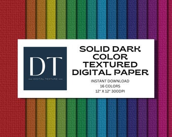 Dark Textured Digital Paper - 16 Colors (Instant Download)