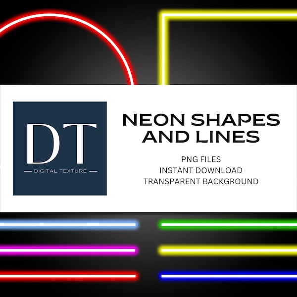 Neon Shapes and Lines Neon Circle Neon Triangle, Neon Square, Neon Octagon, PNG Transparent Background Clipart Download
