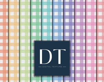Papier numérique texturé Vichy pastel, différentes couleurs pastel, téléchargement immédiat