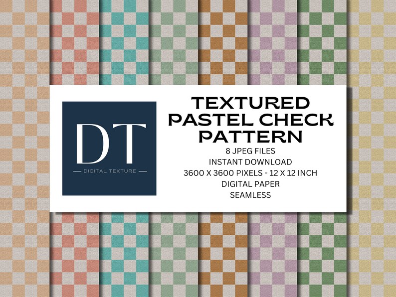 Retro Checkered Digital Paper – Pastel Circus Patterns (digital ...