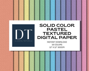 Papel digital con textura pastel - 16 colores (descarga digital)