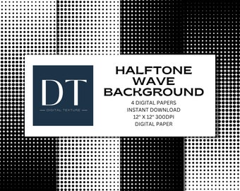 Fond de vague de demi-teinte, papier numérique, toile de fond, texture, téléchargement immédiat, 300DPI