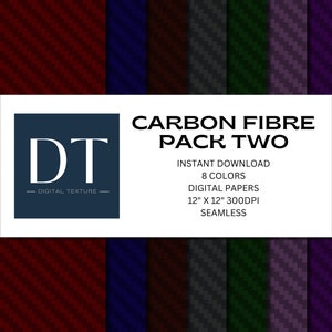 Carbon Fiber - Pack Two - Eight Colors - Digital Paper - Instant Download - Digital Background - Seamless