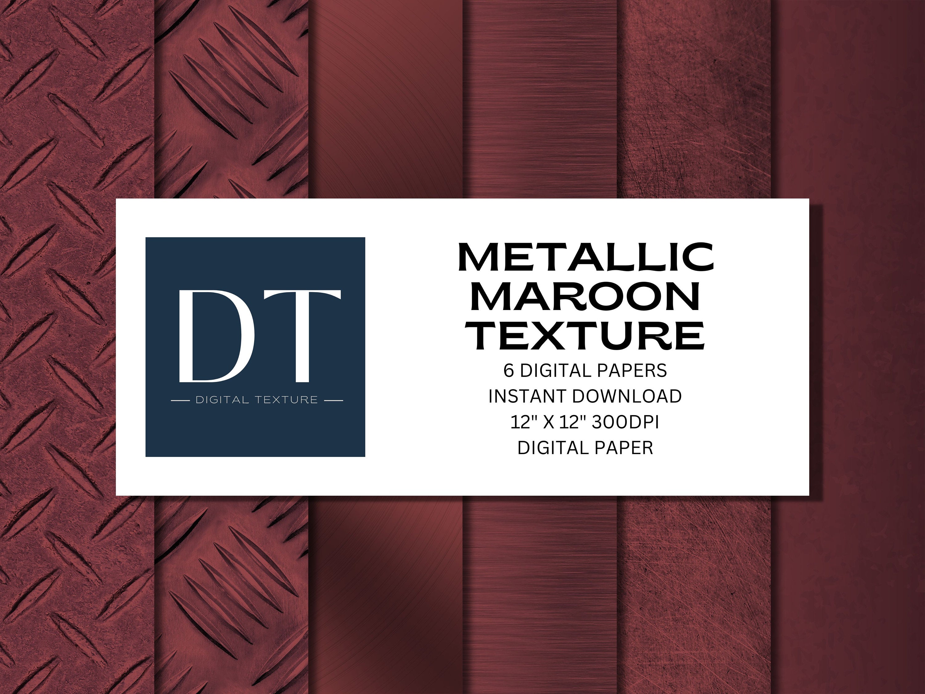 Six Metallic Maroon Textures, Digital Paper, Instant Download Textures ...