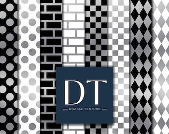 Papier numérique argenté - noir, blanc, glam (fichiers JPEG)