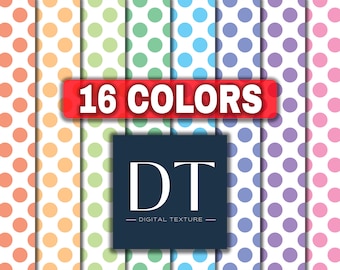 Papier numérique pastel à pois, arrière-plan transparent (téléchargement instantané)