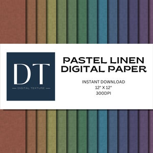 Pastel Linen Digital Paper, Various Pastel Colors, Instant Download, Linen Background, Pastel Colors