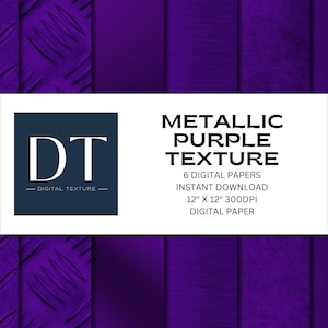 Six Metallic Purple Textures, Digital Paper, Instant Download Textures Backgrounds Patterns