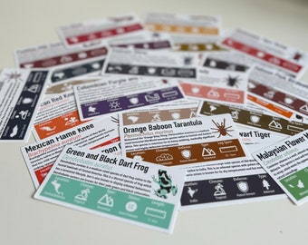 MEDIUM Custom Invertebrate/Reptile Enclosure Labels - ANY species, ANY common name customisation