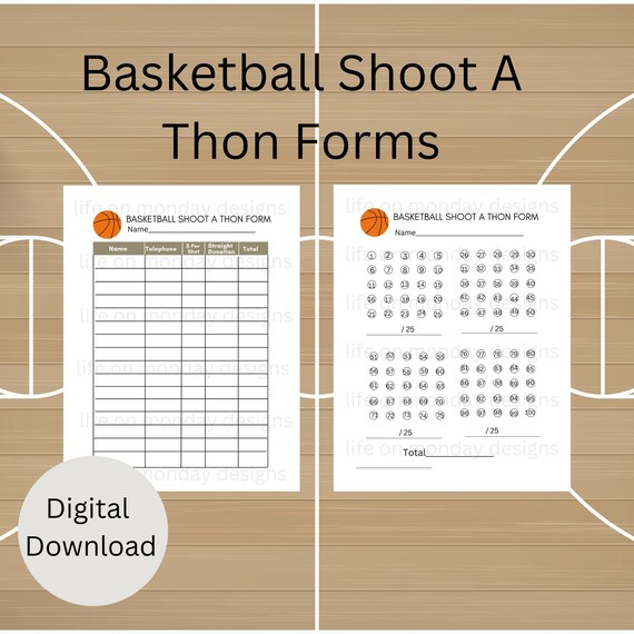 Basketball Shoot A Thon Fundraiser Donation and Shot Tracker - Etsy