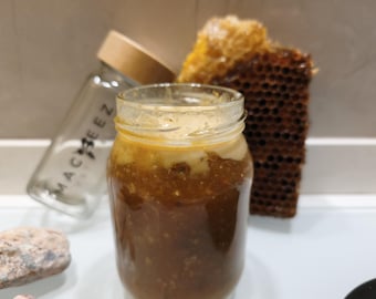 Mélange d'apilarnil et de miel, mélange d'apilarnil frais et de miel naturel brut. Mélange pour larves de drones, Mélange pour hommes 210 gr. Miel turc Récolte 2025