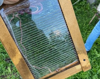 Marco para recoger veneno de abeja hecho a mano, de madera y acero inoxidable