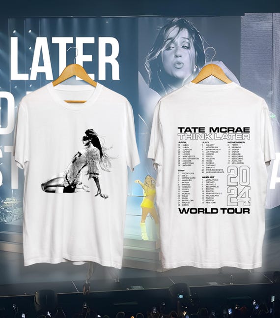 Tate McRae 2024 Think LaterライブTシャツSサイズ Tate McRae T-Shirt 2024 Think Later World Tour Merch Cosplay