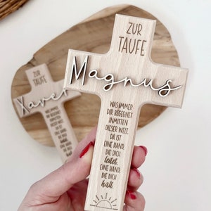 Holzkreuz, Taufkreuz, Geschenk zur Taufe, Kommunion, Firmung, Konfirmation Bild 6