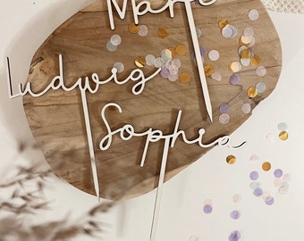 Personalisierter Name Kuchen Charm Topper ACRYL Mehrfarbig