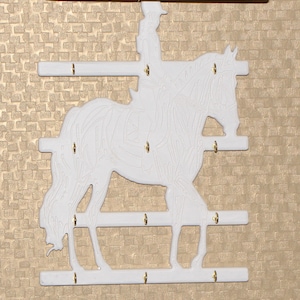Equestrian Medal Display Stand: Horse and Rider Trophy Shelf