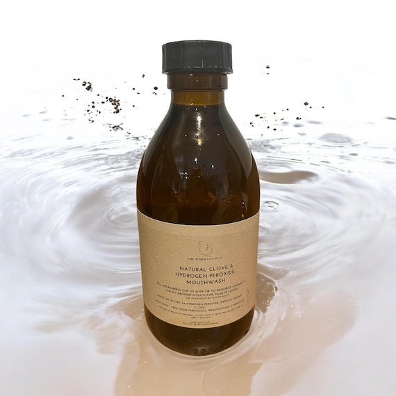 Organic Clove Hydrogen Peroxide Mouthwash: Vegan, Fluoride-Free