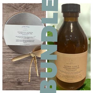 Mouthwash & Remineralizing Toothpaste Bundle: Clove, Hydrogen Peroxide, Vegan