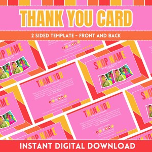 Tarjeta de agradecimiento empresarial: plantilla bonita para un empaque divertido - Tarjeta de inserción imprimible DIY - Editable en Canva