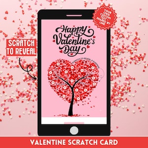 Biglietto digitale da grattare per San Valentino - Divertente idea regalo a sorpresa, perfetta per viaggi, concerti, giornate alla spa, regalo d'amore per soldi