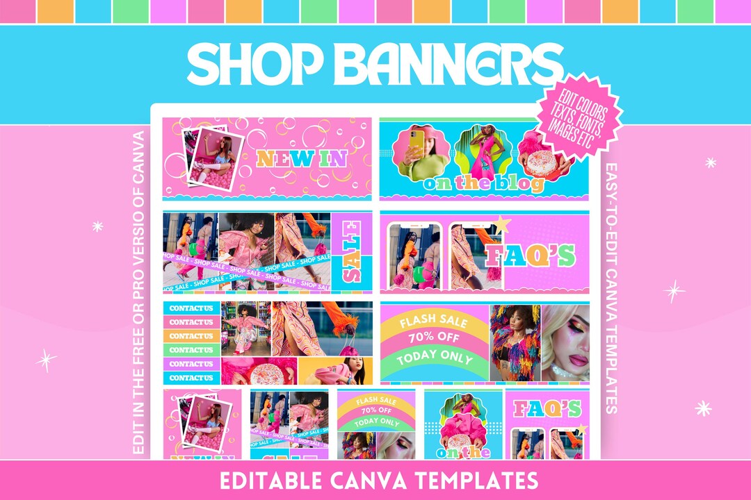 Fun & Bold Shop Banner Template Bundle - Eye-catching Design for Your ...