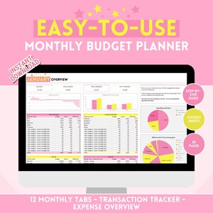 Foglio di calcolo per il budget di 12 mesi - Tracker spese colorato, debiti, risparmi - Fogli Google - Tema Color POP