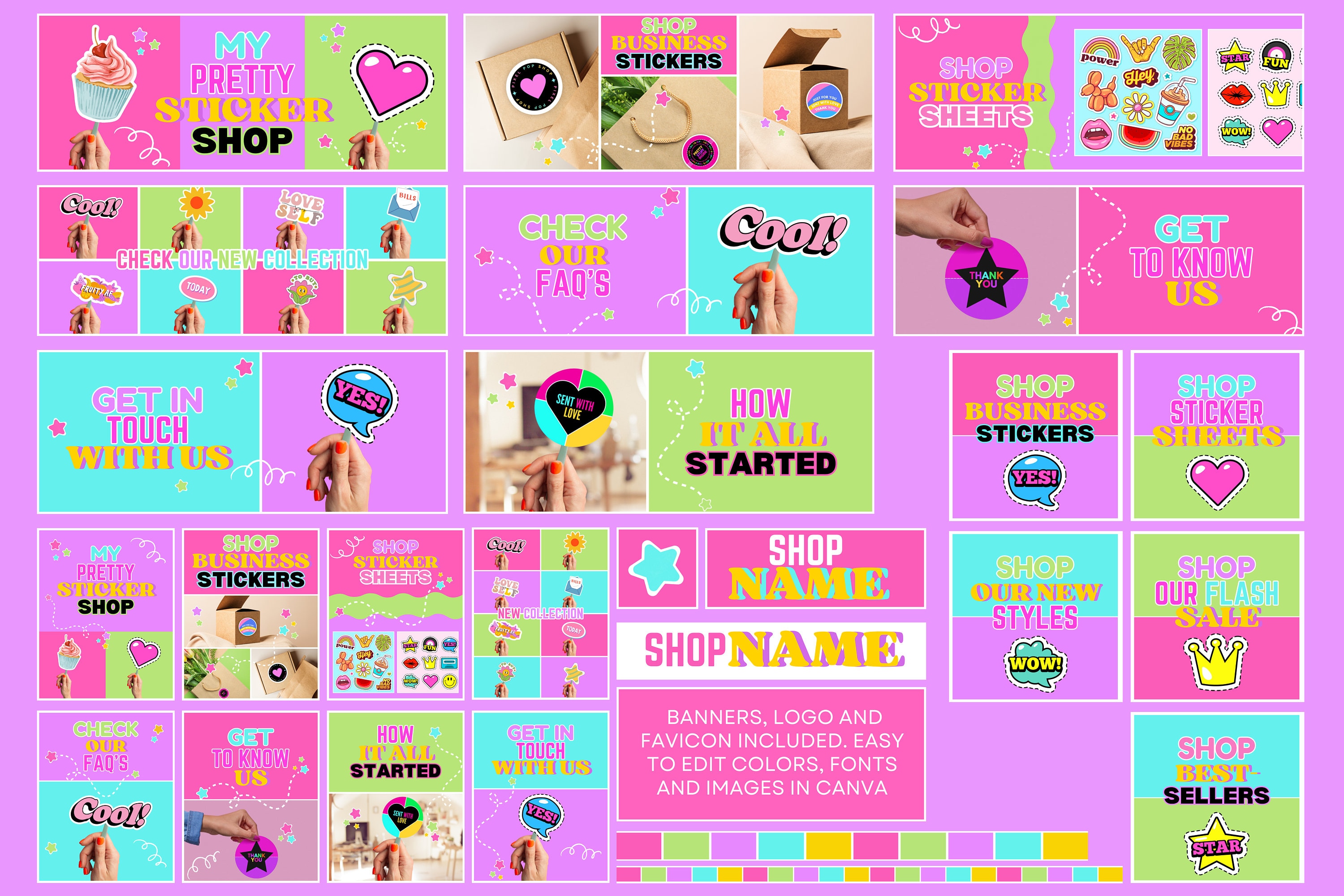 Sticker Shop Banner Template Bundle - Eye-catching Sticker Design for ...