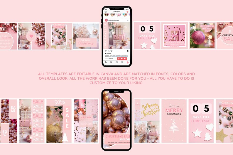 Plantillas navideñas para Instagram: Publicaciones navideñas, retratos, historias y portadas destacadas - Fácil edición en Canva imagen 7