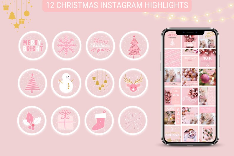 Plantillas navideñas para Instagram: Publicaciones navideñas, retratos, historias y portadas destacadas - Fácil edición en Canva imagen 6
