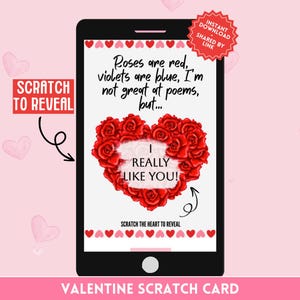 Biglietto digitale da grattare di San Valentino: download immediato - Gratta per rivelare un messaggio d'amore