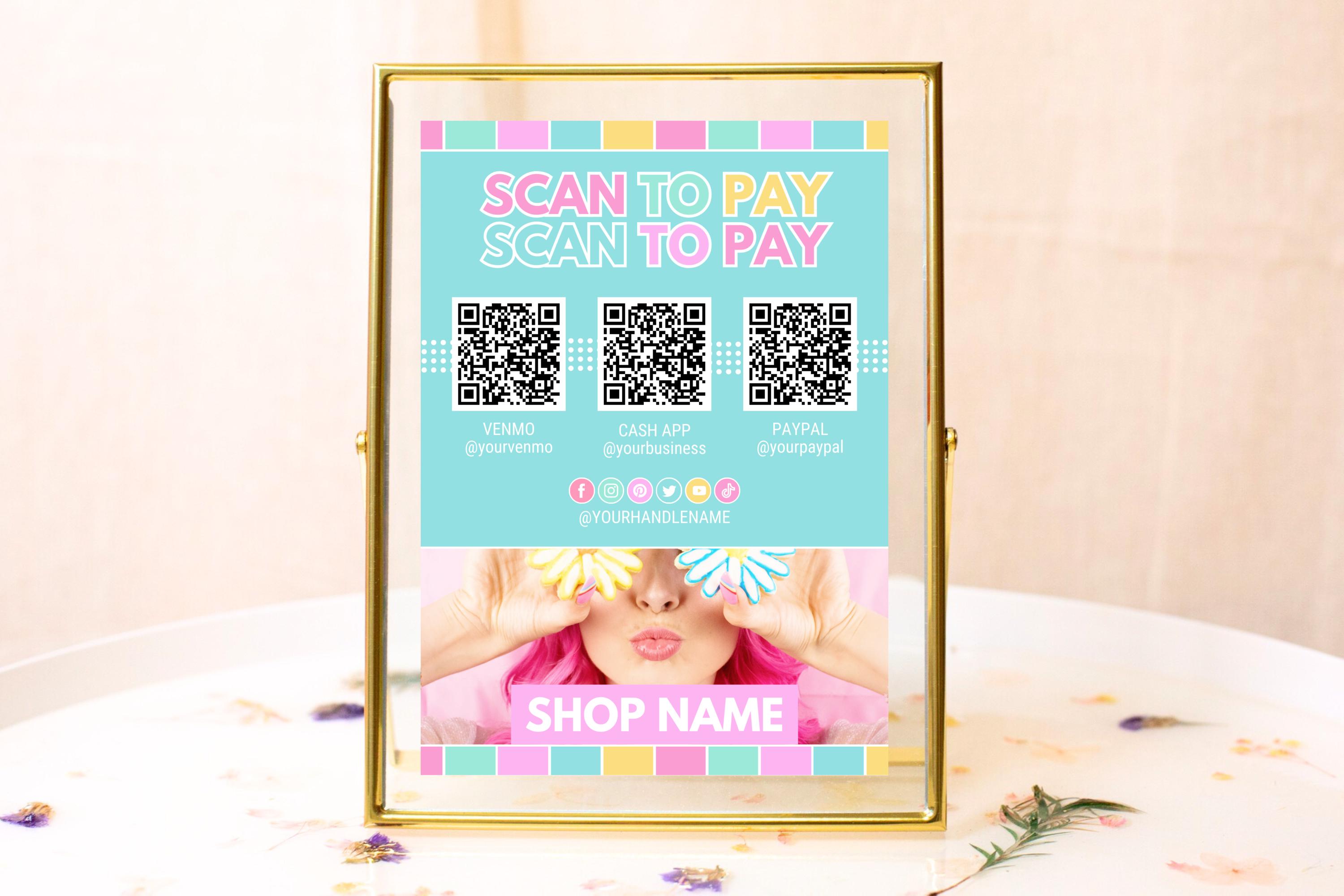 Rainbow Scan to Pay Template - QR Code Sign - Easy Payment Display ...