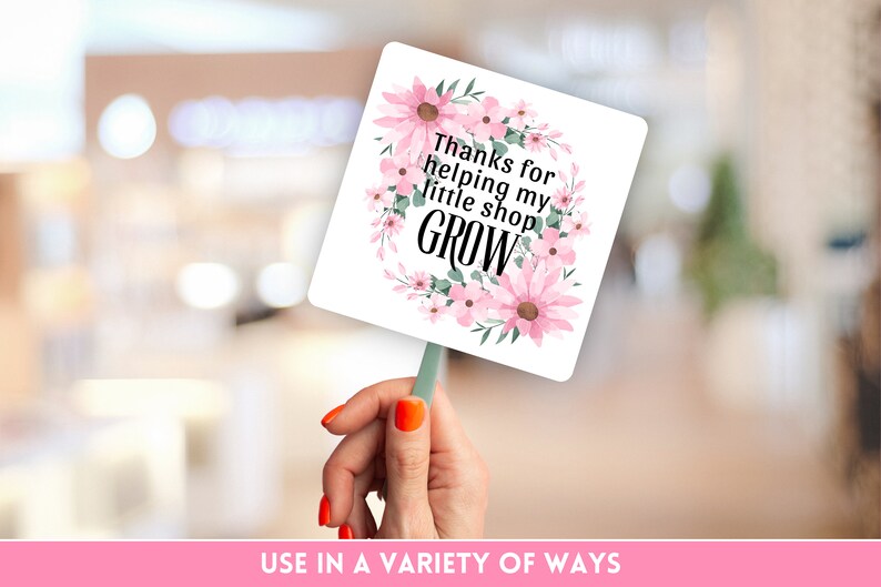 Flowers Thank You Sticker Template - Label Template for Fun Packaging ...