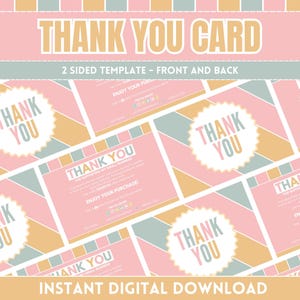 Tarjeta de agradecimiento empresarial: plantilla bonita para un empaque divertido - Tarjeta de inserción imprimible DIY - Editable en Canva