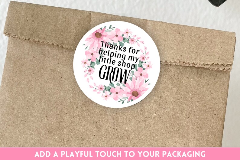 Flowers Thank You Sticker Template - Label Template for Fun Packaging ...
