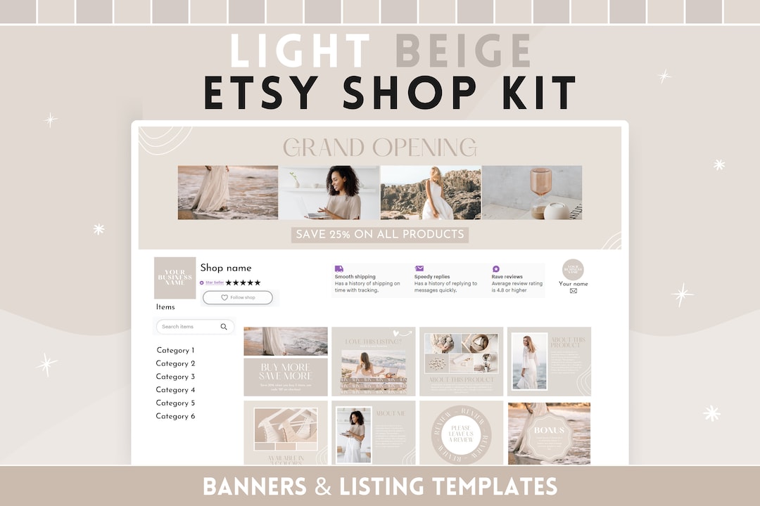 Etsy Shop Kit Banner Kit Etsy Shop Branding Kit Etsy Shop Kit Aesthetic ...