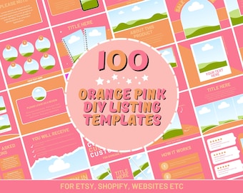 100 Etsy Listing Mockup Templates for Digital and Physical Products - Colorful Templates Perfect for Most Product Niches - Edit in Canva