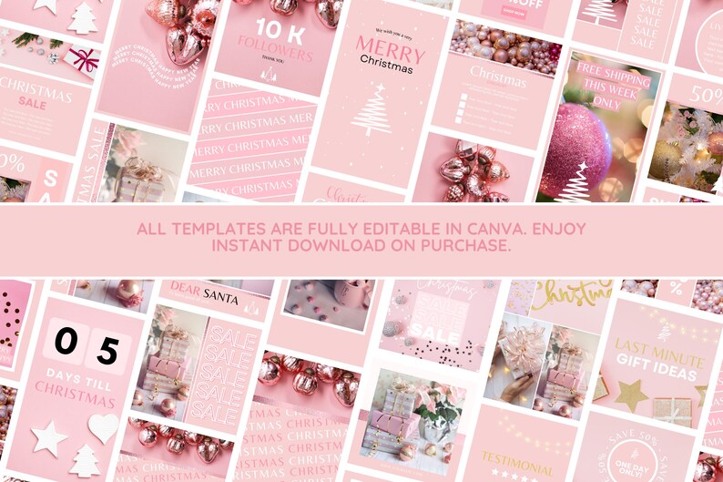 Plantillas navideñas para Instagram: Publicaciones navideñas, retratos, historias y portadas destacadas - Fácil edición en Canva imagen 2