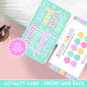 Modèle lumineux de carte de fidélité - carte de poinçonnage client - édition sur Canva - téléchargement immédiat