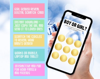 Carte à gratter sexe révélateur - C'est une surprise numérique amusante pour Noël pour fille - Match 3 de Noël à gagner - Lui ou elle, garçon ou fille, téléchargement immédiat