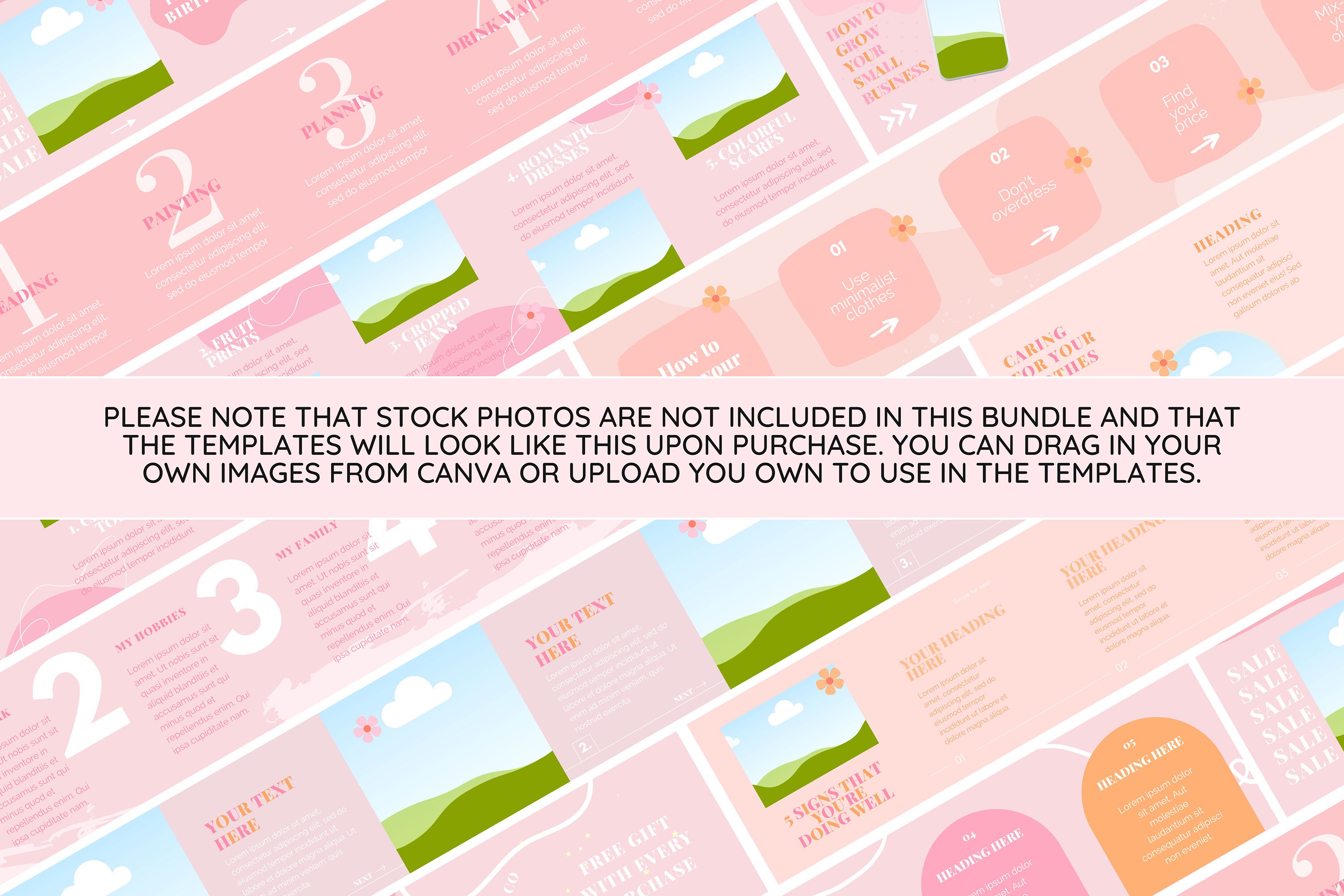 Pastel Instagram Carousel Bundle - Colorful Square and Portrait Grid ...