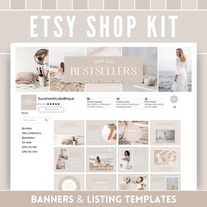 Etsy Shop Kit | Banner Kit | Etsy Shop Branding Kit | Etsy Shop Kit Aesthetic | Etsy Banner | Shop Banner | Branding Kit | Etsy Shop | Beige